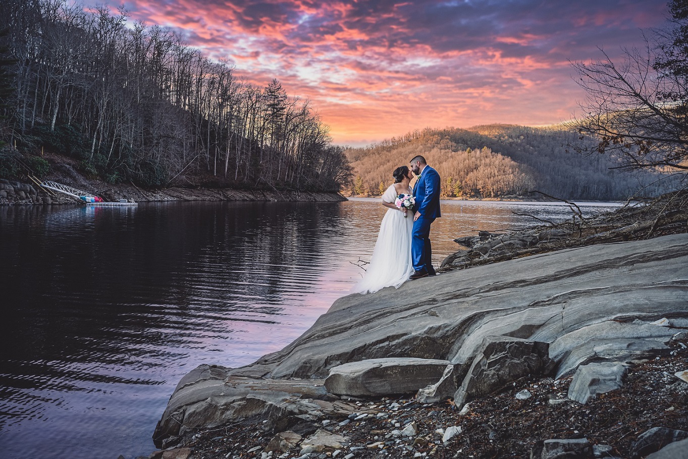 Skylar and Matt’s January 2022 Destination Elopement in NC Mountains on Lake Nantahala