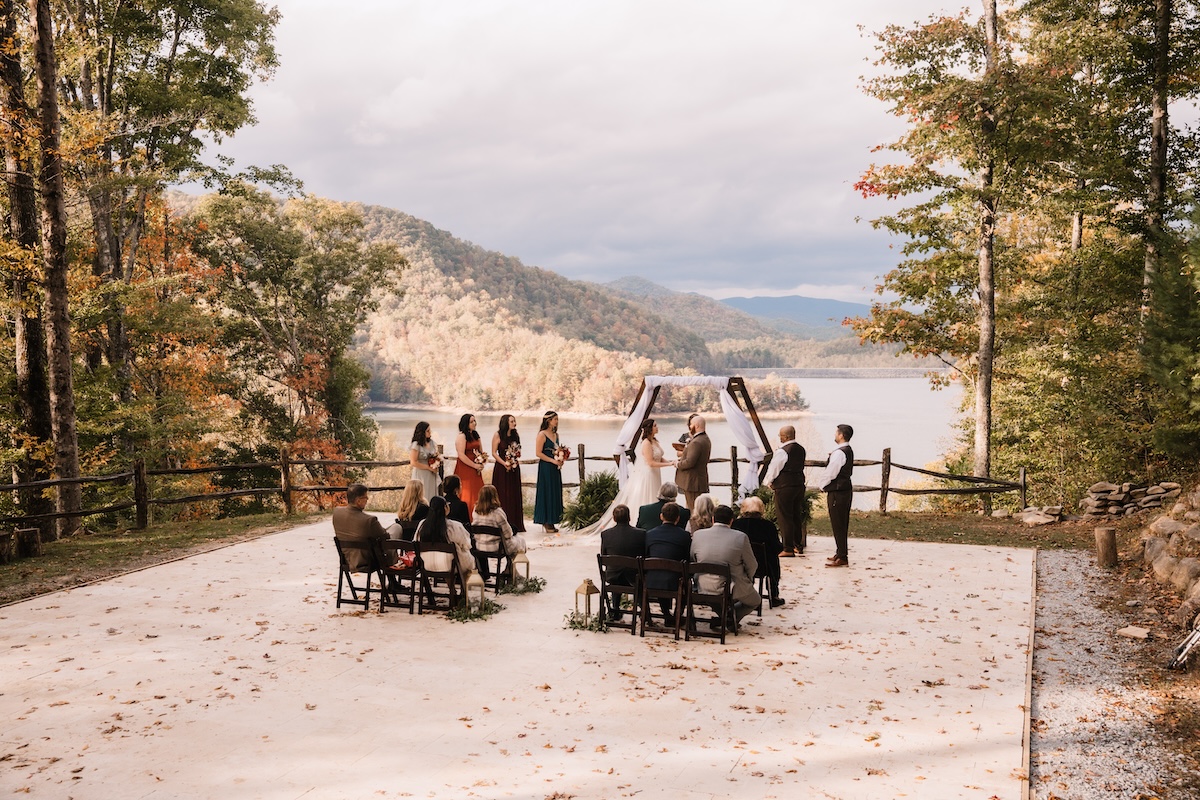 This ceremony's beauty is almost unmatched, with the depth of the mountains and the freshness of the lake.