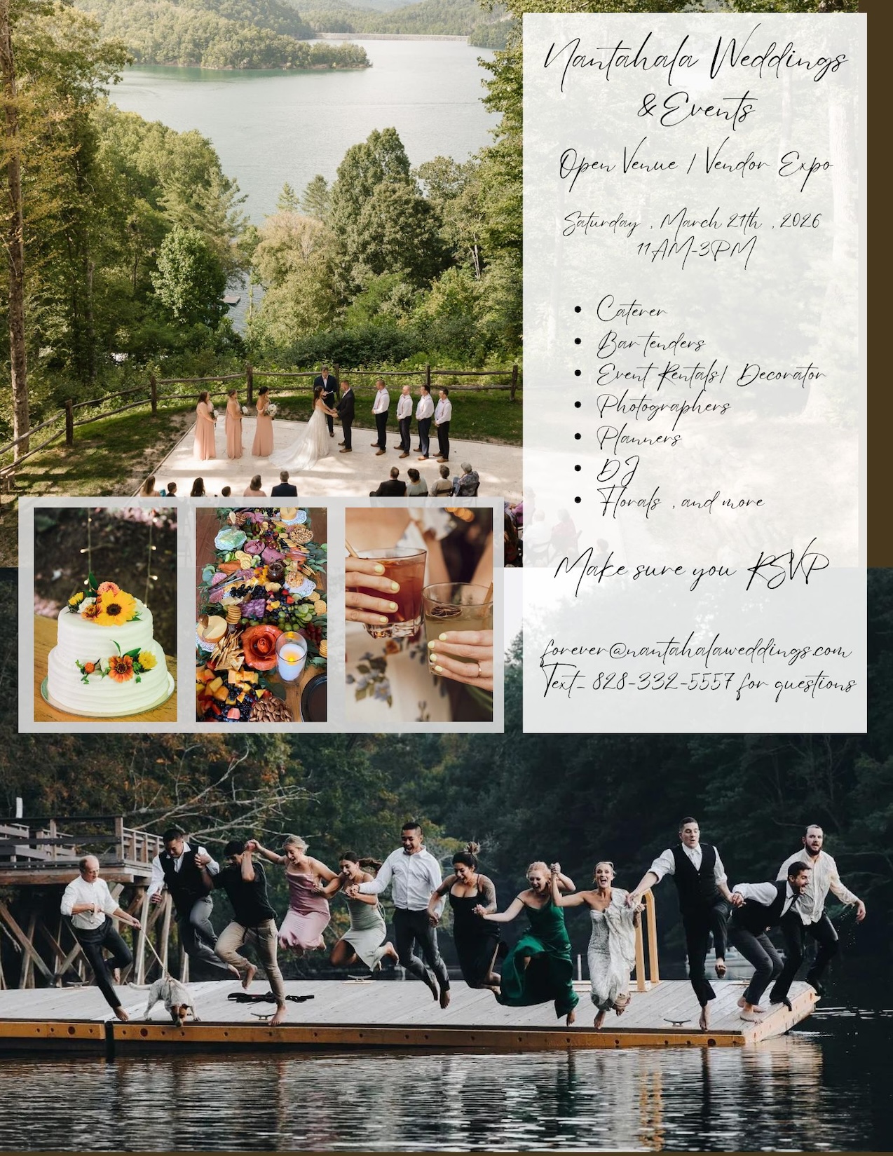 Open House at nantahala weddings to meet and greet our favorite vendors and meet nice people