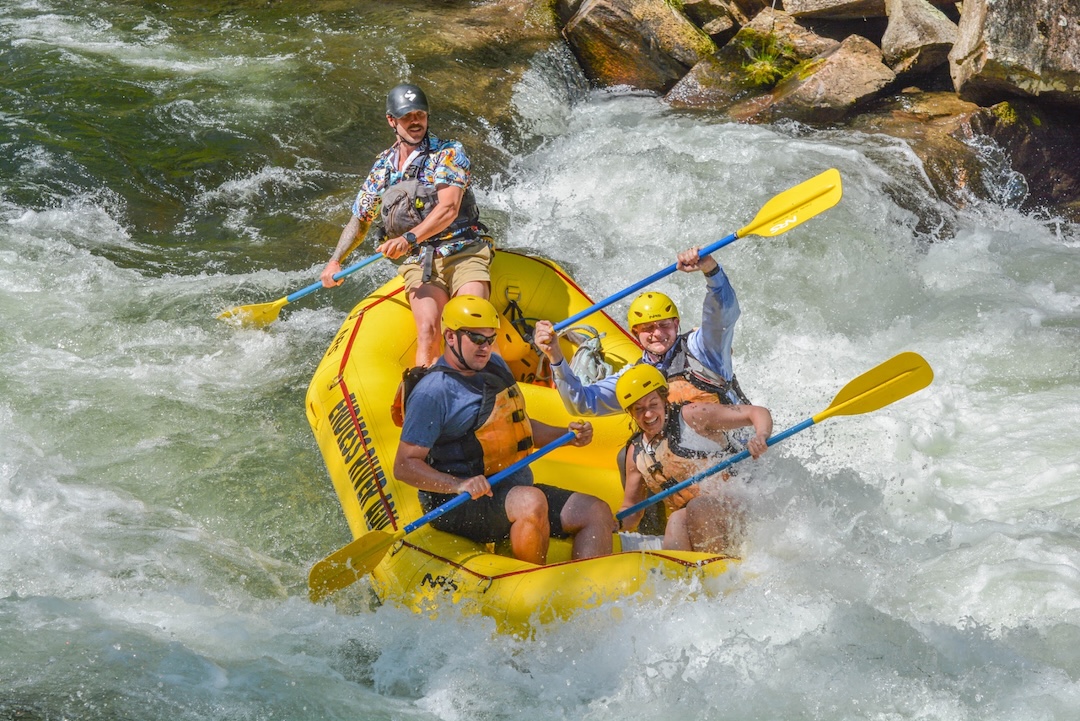 Wedding dress challenge rafting