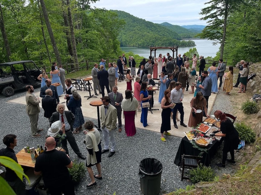 Cocktail Hour at Chapel in the sky after a ceremony.