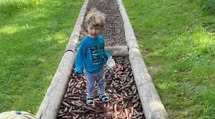 German Barefoot path with Jess's son and buddy