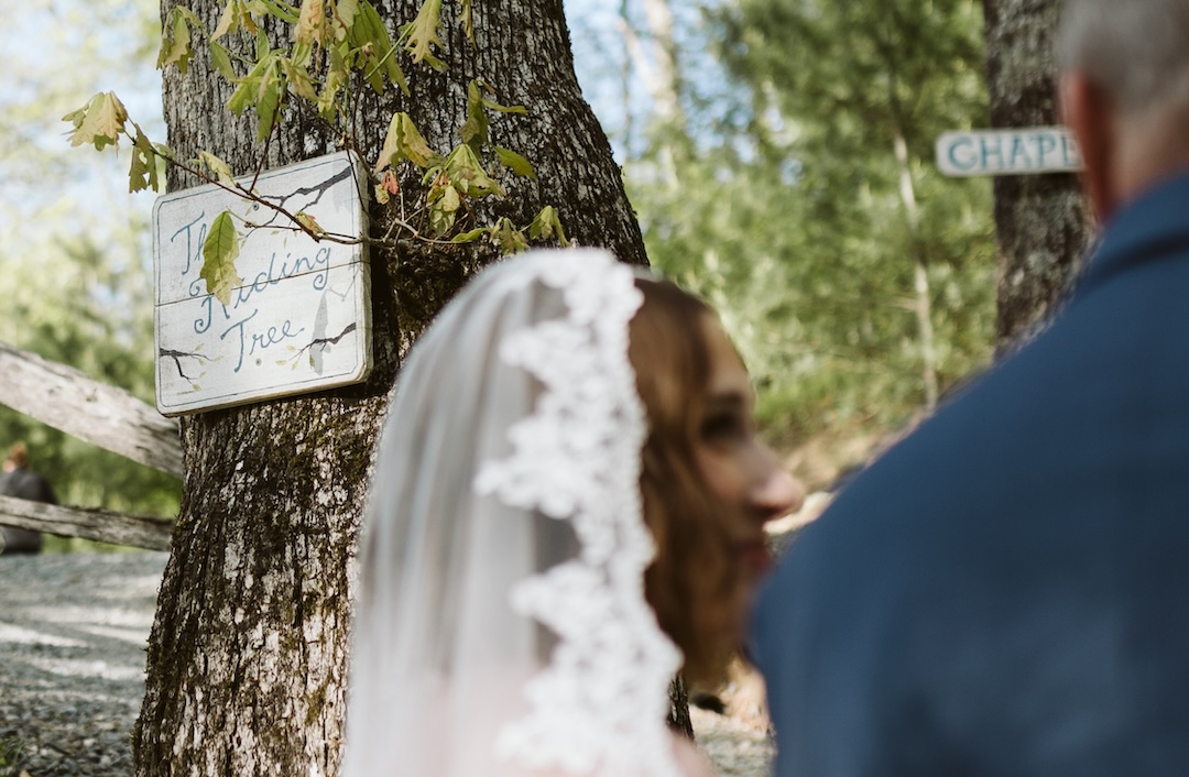 Bride and Father awaiting the aisle walk 