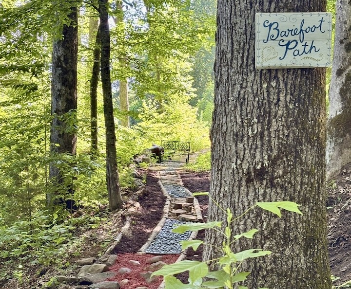 Barefoot path means take your shoes off and let reflexology happen