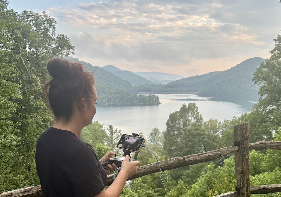 Lake Nantahala Viewed from Chapel in the Sky next to mountain top wedding ceremony area